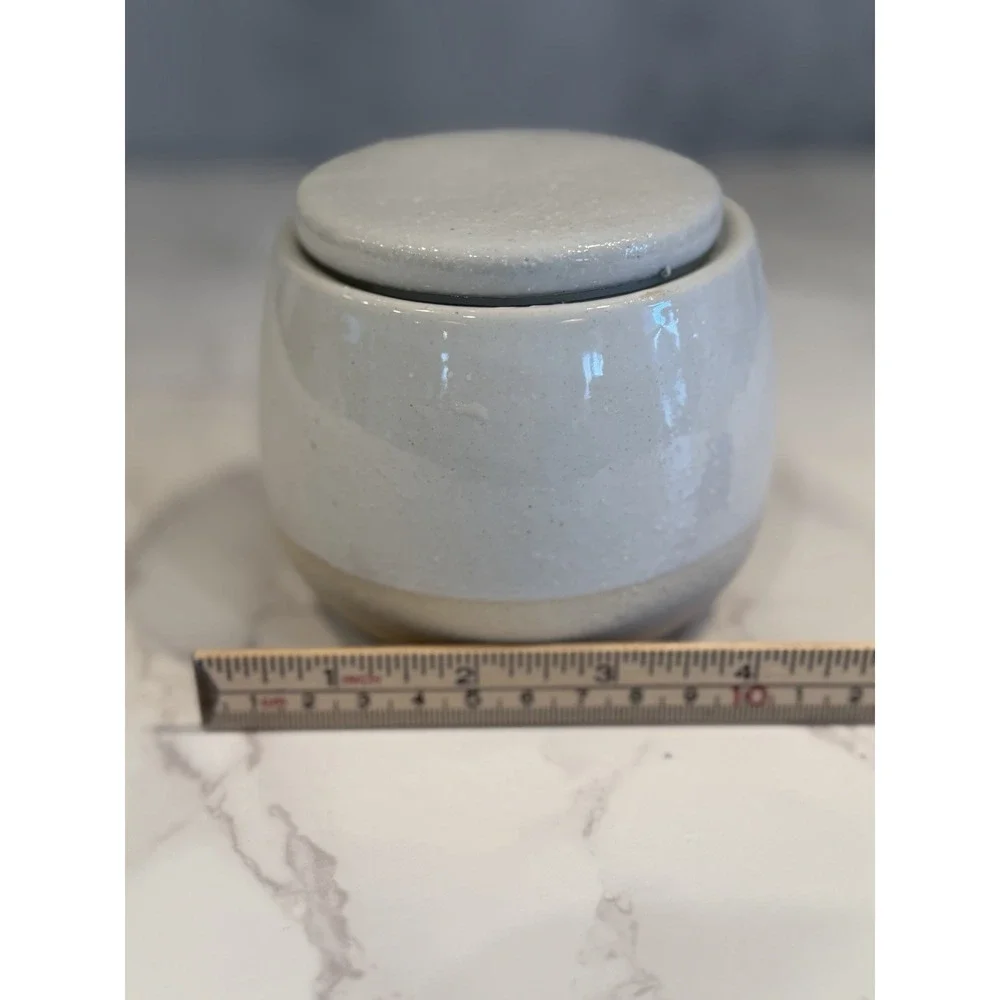 Creative Co-Op Speckled Stoneware Lidded Canister Storage Jar